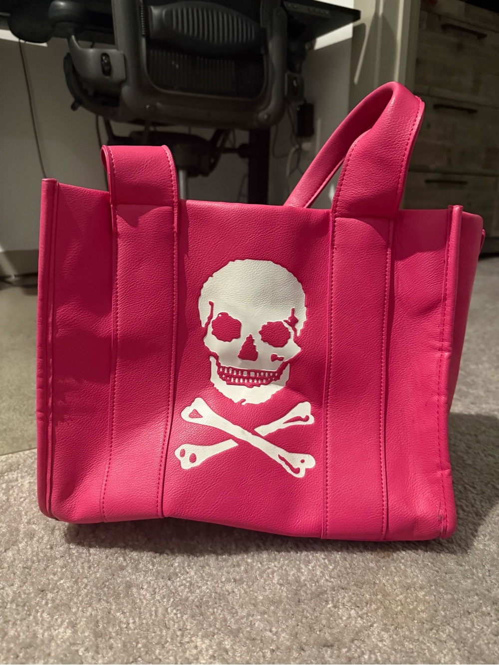 Pink Skull Tote Bag Betsey Johnson- Women's Fashion Tote